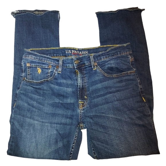 U.S. POLO ASSOCIATION Men's Blue Syraight Leg Jeans Size 36x30 - Picture 1 of 6
